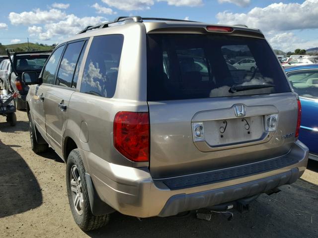 2HKYF18463H608823 - 2003 HONDA PILOT EX GOLD photo 3