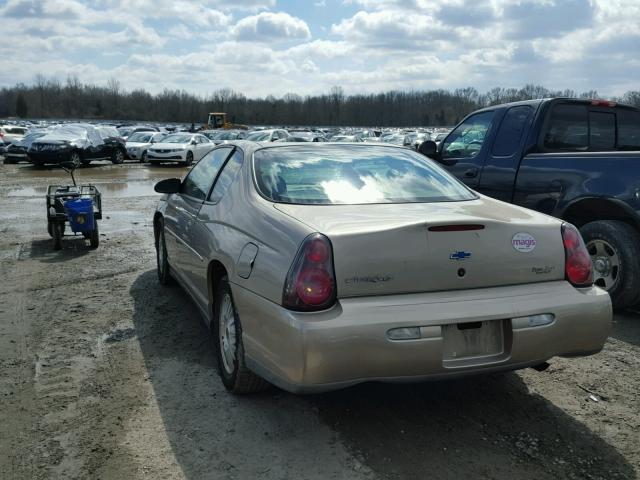 2G1WW12E829296491 - 2002 CHEVROLET MONTE CARL BEIGE photo 3