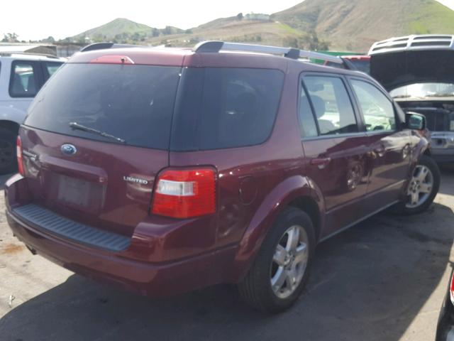 1FMDK06185GA09762 - 2005 FORD FREESTYLE RED photo 4
