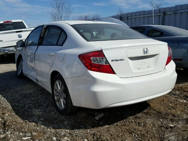 2HGFB2F94CH111934 - 2012 HONDA CIVIC EXL WHITE photo 3