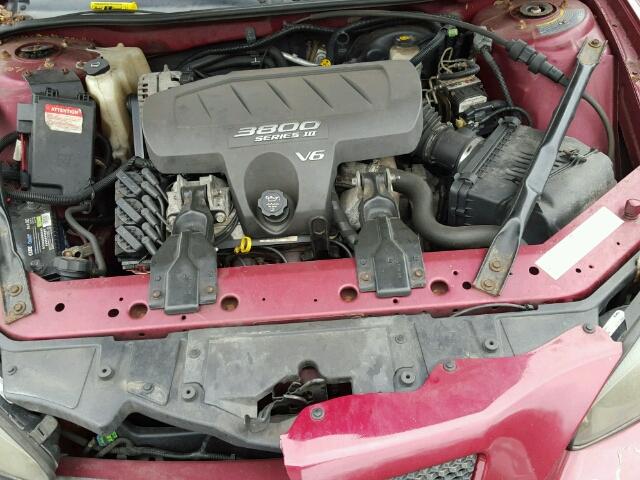 2G2WS522741131487 - 2004 PONTIAC GRAND PRIX RED photo 7
