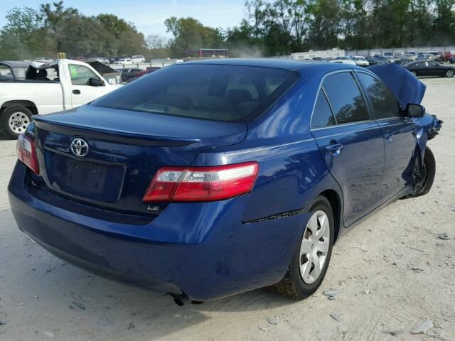 JTNBE46K673095811 - 2007 TOYOTA CAMRY NEW BLUE photo 4