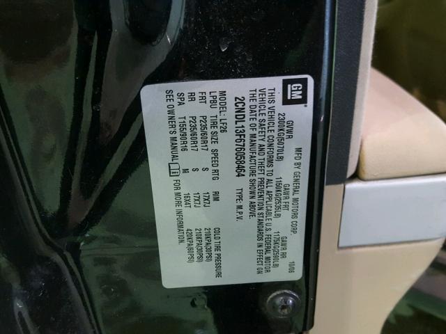 2CNDL13F676058464 - 2007 CHEVROLET EQUINOX LS BLACK photo 10