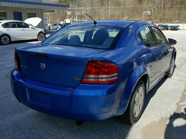 1B3LC46R58N670564 - 2008 DODGE AVENGER SE BLUE photo 4