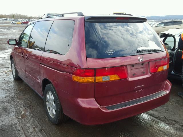 5FNRL18824B110828 - 2004 HONDA ODYSSEY EX RED photo 3