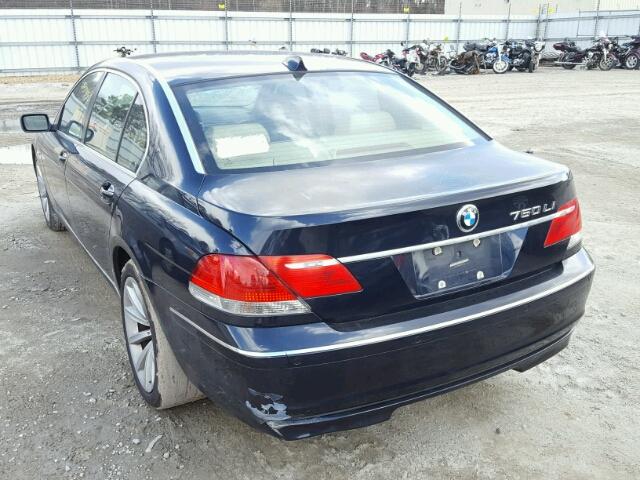 WBAHN83557DT66224 - 2007 BMW 750 BLUE photo 3