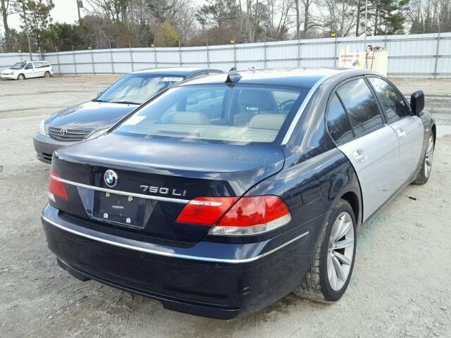 WBAHN83557DT66224 - 2007 BMW 750 BLUE photo 4