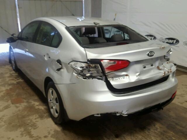 KNAFK4A60F5408313 - 2015 KIA FORTE LX SILVER photo 3