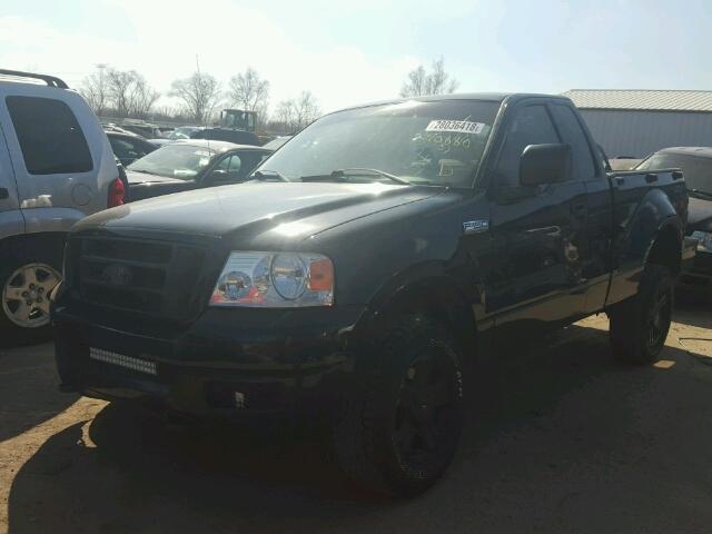 1FTRF04W95KC07857 - 2005 FORD F150 BLACK photo 2