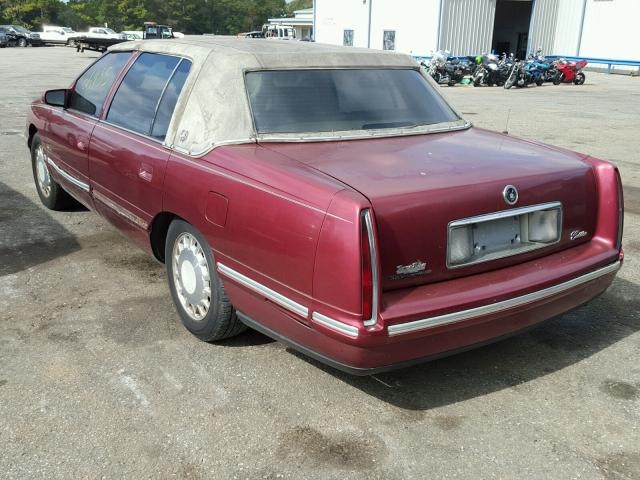 1G6KD54Y7XU751581 - 1999 CADILLAC DEVILLE MAROON photo 3