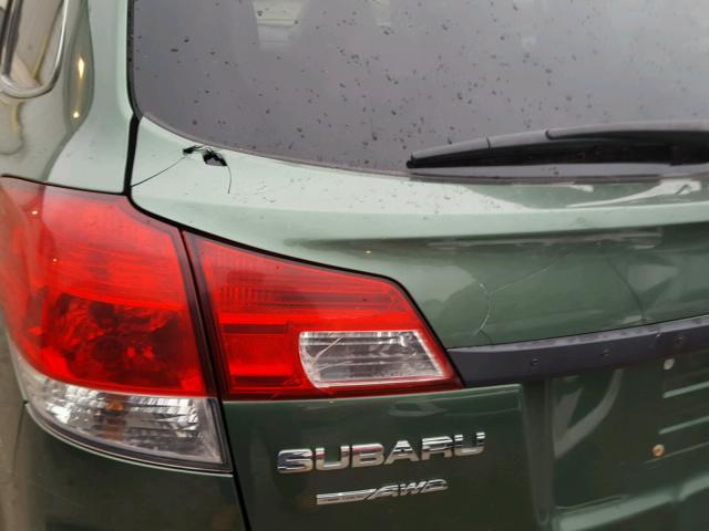 4S4BRBCC6A1332306 - 2010 SUBARU OUTBACK 2. GREEN photo 9