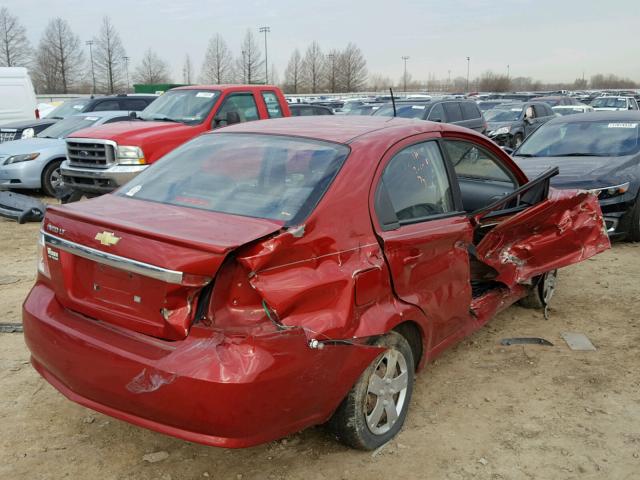 KL1TD5DE8AB131680 - 2010 CHEVROLET AVEO LS 勃艮第红 照片 4
