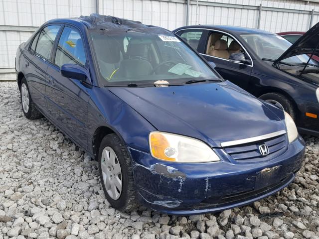 1HGES26892L022610 - 2002 HONDA CIVIC EX BLUE photo 1