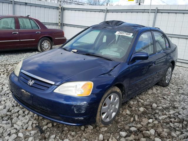 1HGES26892L022610 - 2002 HONDA CIVIC EX ლურჯი ფოტო 2