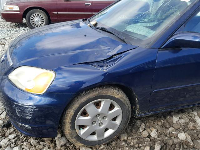 1HGES26892L022610 - 2002 HONDA CIVIC EX ლურჯი ფოტო 9