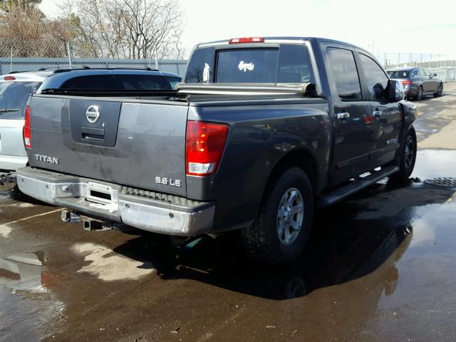 1N6AA07B65N504391 - 2005 NISSAN TITAN XE GRAY photo 4