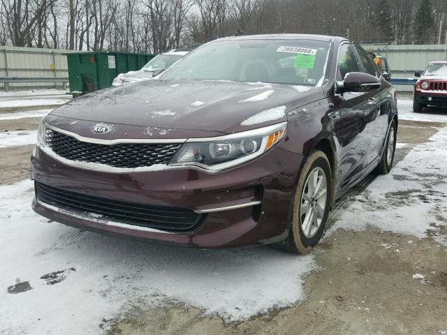 5XXGT4L31GG076158 - 2016 KIA OPTIMA LX MAROON photo 2