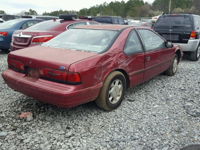 1FAPP6243PH100396 - 1993 FORD THUNDERBIR BURGUNDY photo 4