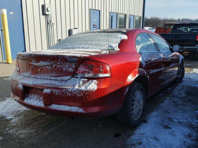 1C3EL46X34N340135 - 2004 CHRYSLER SEBRING LX RED photo 4