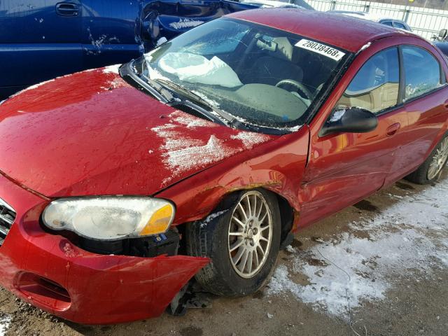 1C3EL46X34N340135 - 2004 CHRYSLER SEBRING LX RED photo 9