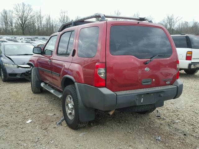 5N1ED28T51C533624 - 2001 NISSAN XTERRA XE RED photo 3