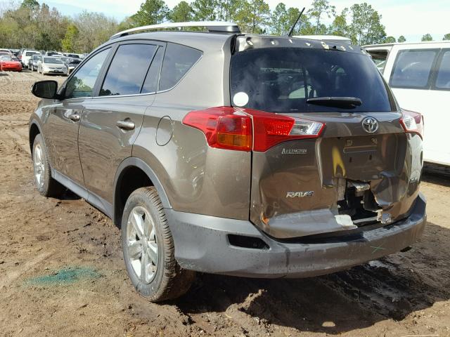 2T3WFREV5DW016231 - 2013 TOYOTA RAV4 XLE BROWN photo 3