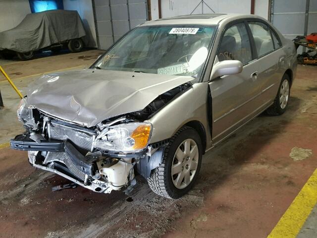 2HGES26741H608165 - 2001 HONDA CIVIC EX თაფლისფერი ფოტო 2