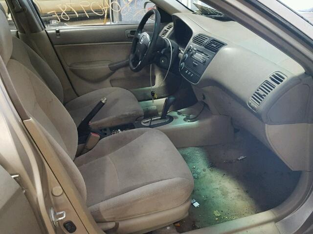 2HGES26741H608165 - 2001 HONDA CIVIC EX თაფლისფერი ფოტო 5