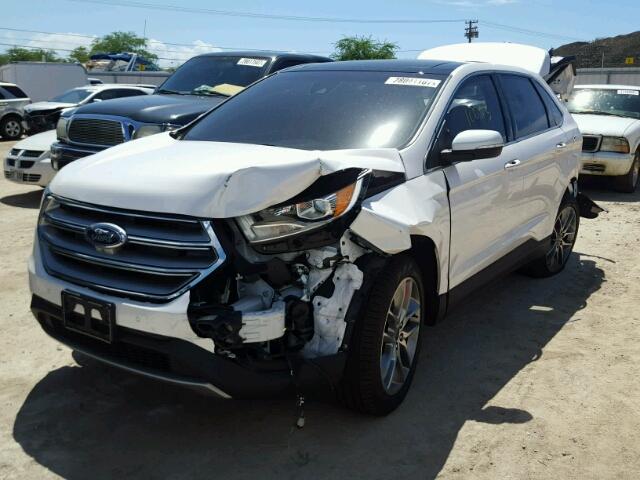 2FMPK3K84FBC42435 - 2015 FORD EDGE TITAN WHITE photo 2