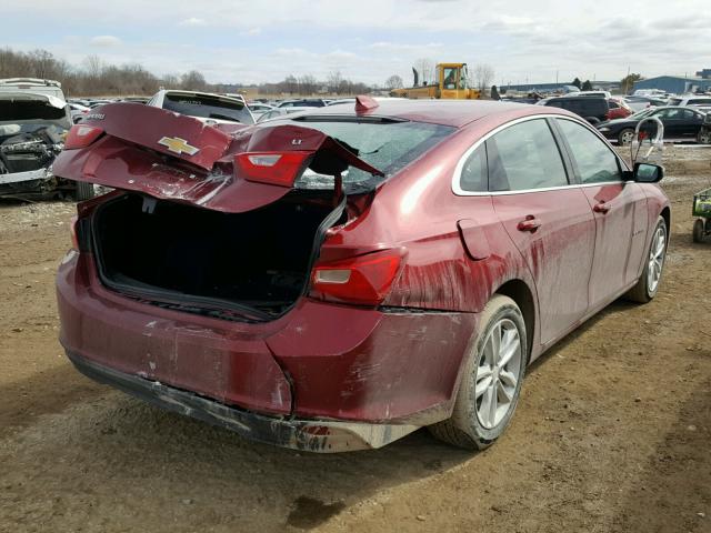 1G1ZD5ST1JF137276 - 2018 CHEVROLET MALIBU LT MAROON photo 4