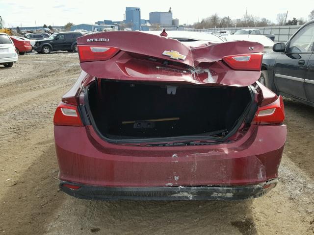 1G1ZD5ST1JF137276 - 2018 CHEVROLET MALIBU LT MAROON photo 9