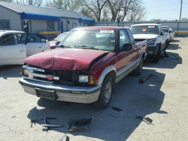 1GCCS19Z7S8215202 - 1995 CHEVROLET S TRUCK S1 RED photo 2