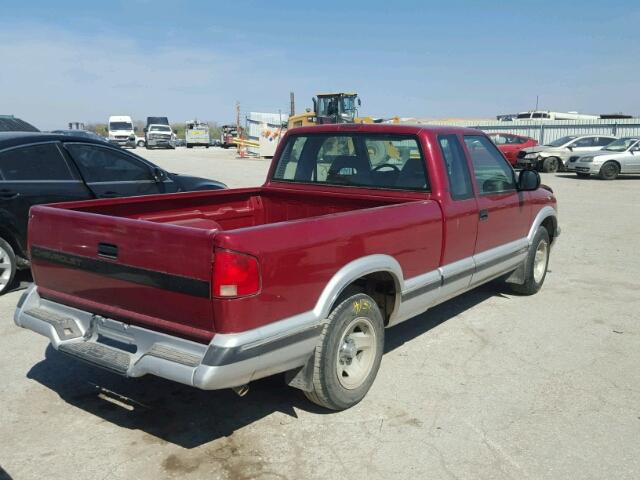 1GCCS19Z7S8215202 - 1995 CHEVROLET S TRUCK S1 RED photo 4