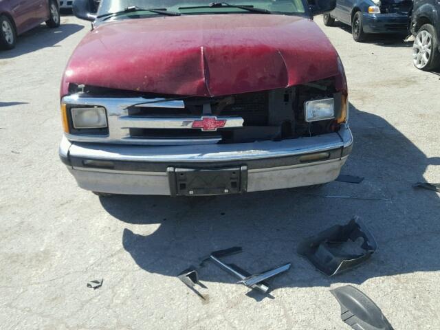 1GCCS19Z7S8215202 - 1995 CHEVROLET S TRUCK S1 RED photo 9