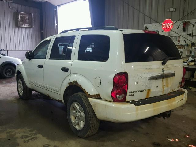 1D4HB48D15F538273 - 2005 DODGE DURANGO SL WHITE photo 3