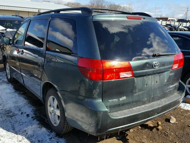 5TDZA22C74S003536 - 2004 TOYOTA SIENNA XLE GREEN photo 3