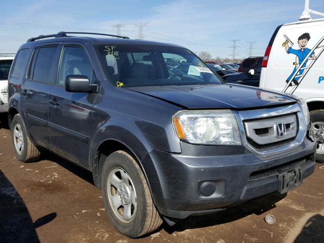 5FNYF4H28AB019378 - 2010 HONDA PILOT LX GRAY photo 1