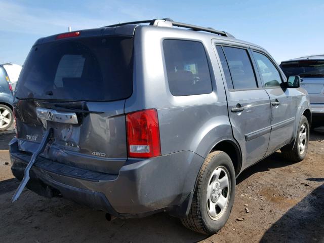 5FNYF4H28AB019378 - 2010 HONDA PILOT LX GRAY photo 4