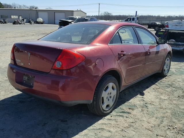 1G2ZF57B584220754 - 2008 PONTIAC G6 VALUE L RED photo 4