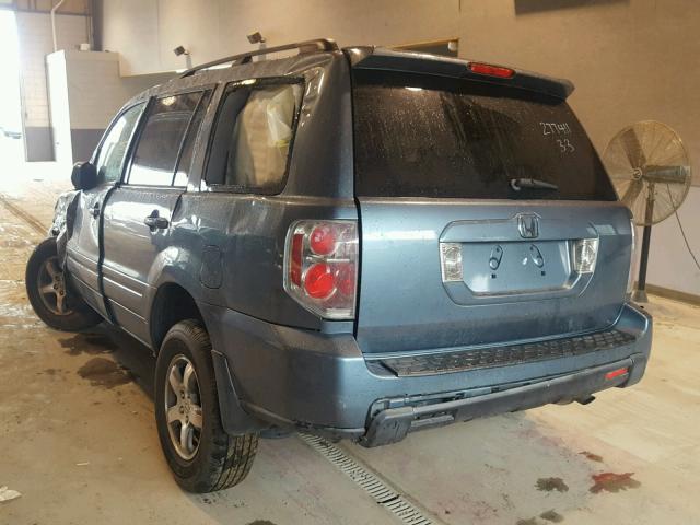 5FNYF28568B007707 - 2008 HONDA PILOT EXL BLUE photo 3