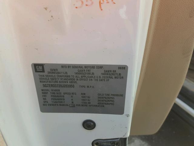 5GZER33728J283950 - 2008 SATURN OUTLOOK XR CREAM photo 10