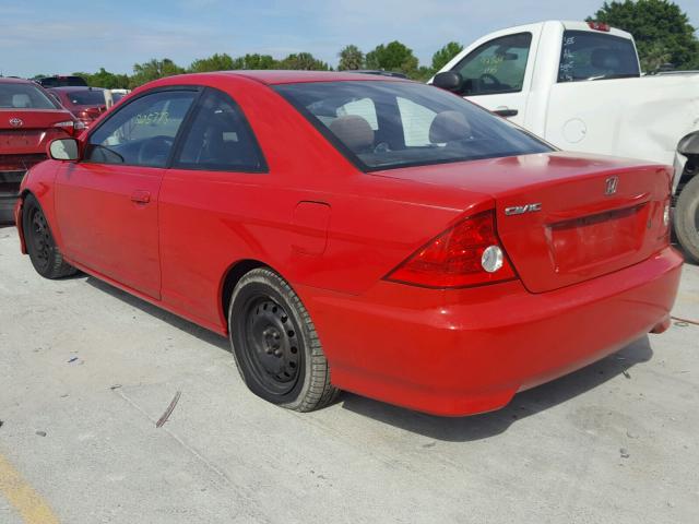 1HGEM22915L016748 - 2005 HONDA CIVIC EX RED photo 3