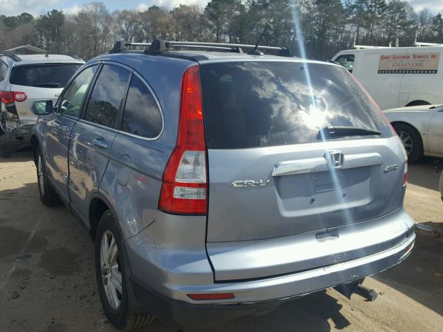 5J6RE4H78BL035558 - 2011 HONDA CR-V EXL BLUE photo 3