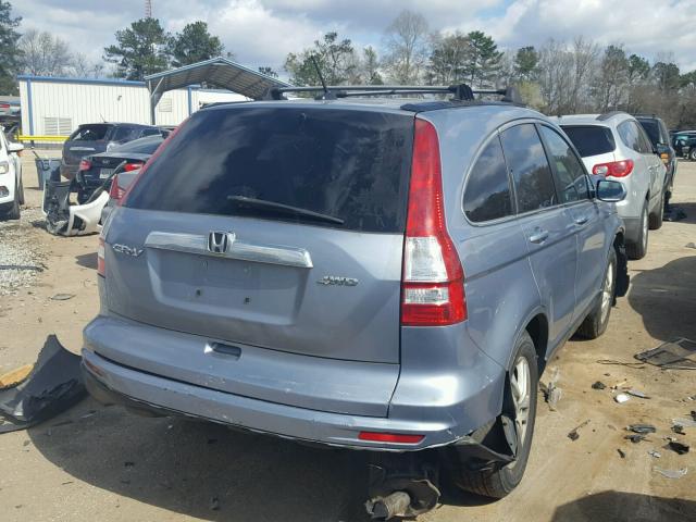 5J6RE4H78BL035558 - 2011 HONDA CR-V EXL BLUE photo 4