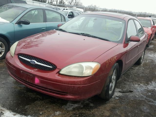 1FAFP55282A244933 - 2002 FORD TAURUS SES RED photo 2