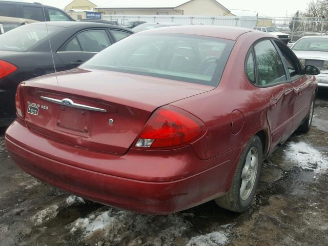 1FAFP55282A244933 - 2002 FORD TAURUS SES RED photo 4