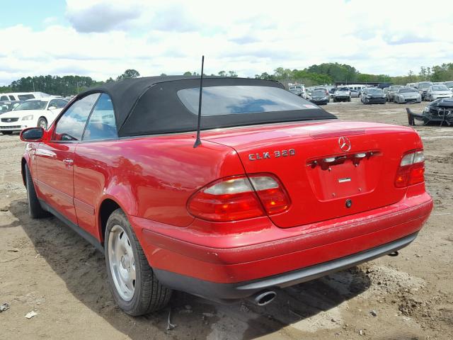 WDBLK65G1XT019311 - 1999 MERCEDES-BENZ CLK 320 RED photo 3