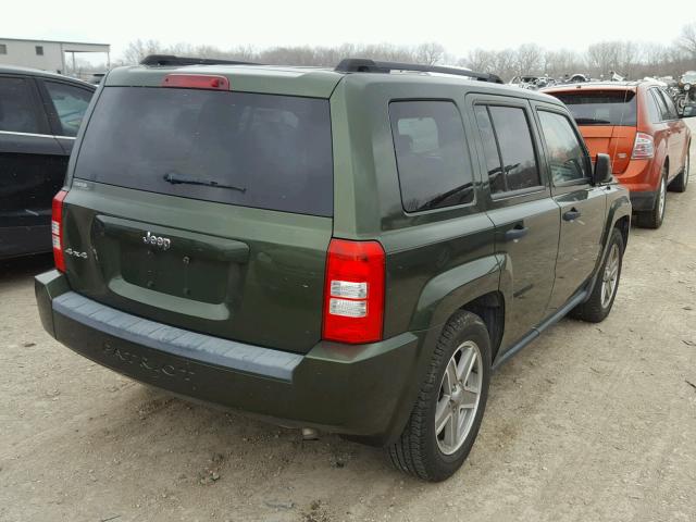 1J8FF28W58D698924 - 2008 JEEP PATRIOT SP GREEN photo 4