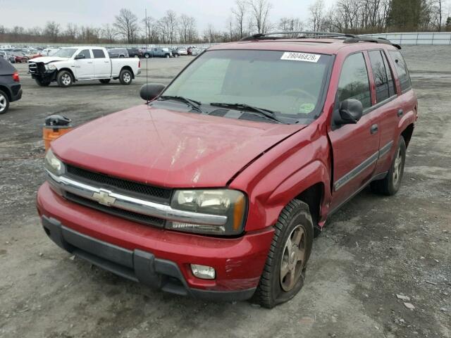 1GNDT13S922329516 - 2002 CHEVROLET TRAILBLAZE BURGUNDY photo 2