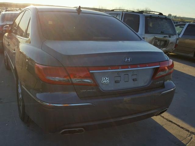 KMHFC4DF7BA559447 - 2011 HYUNDAI AZERA GLS GRAY photo 3